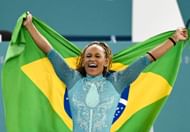 Rebeca Andrade of Team Brazil celebrates winning the Gold Medal in the Women's Floor Exercise Final at the Olympic Games 2024 at Bercy Arena in Paris, France | Getty Images